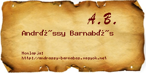 Andrássy Barnabás névjegykártya